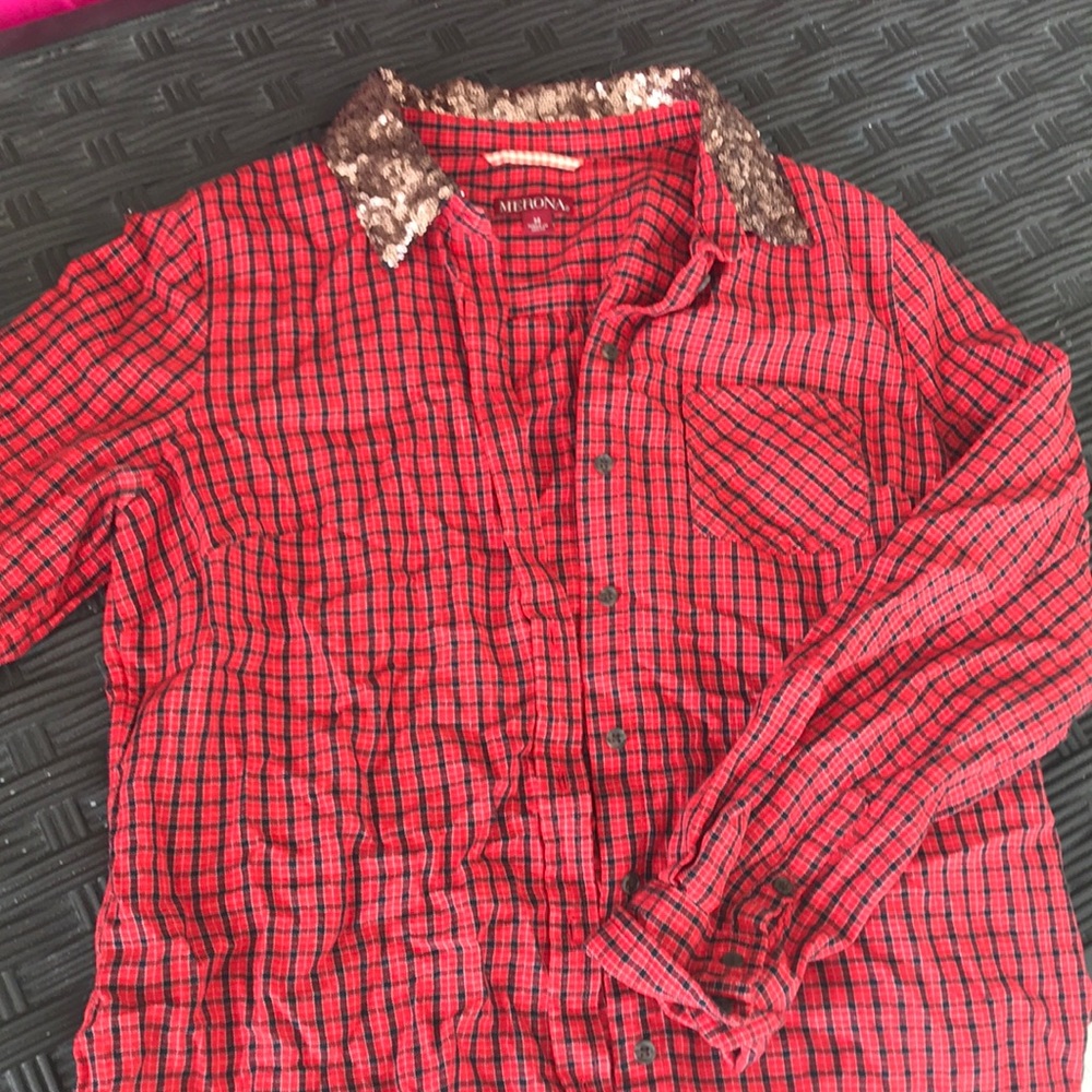 Merona flannel with detailed collar